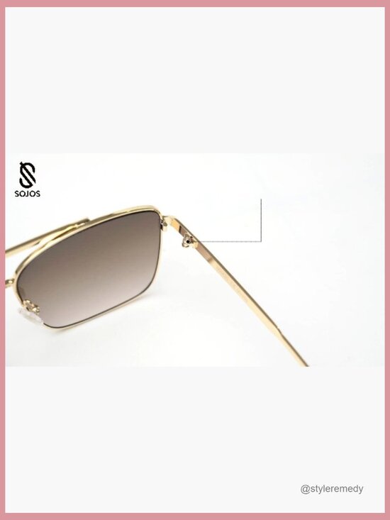Oversized Aviator Sunglasses with Rhinestone Double Bridge UV400 Protection